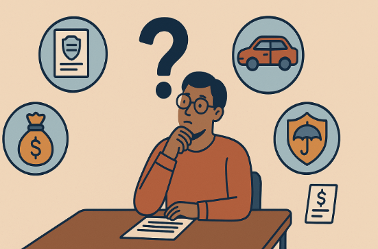 Personne réfléchissant à ses assurances